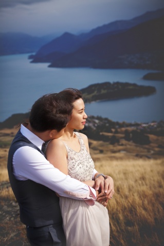 Shirleen & Hedi's engagement shoot, DeerPark Heights, Queenstown, NZ.