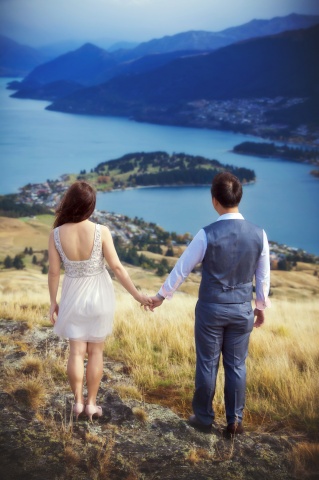 Shirleen & Hedi's engagement shoot, DeerPark Heights, Queenstown, NZ.